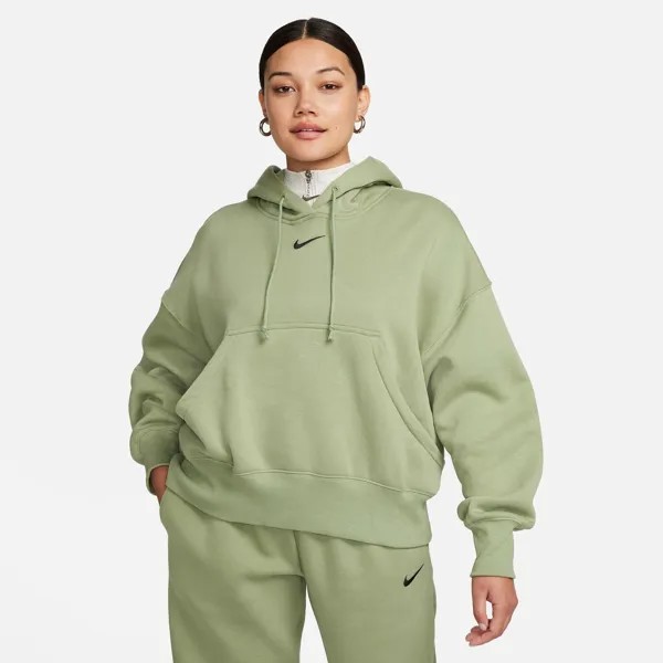 Женский свободный пуловер с капюшоном из флиса Nike Sportswear Phoenix, зеленый
