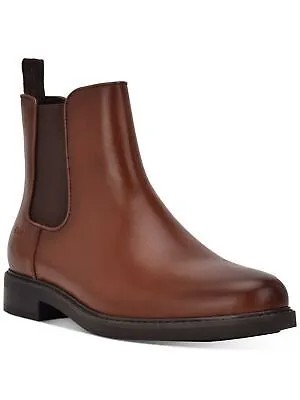 Мужские кожаные туфли челси CALVIN KLEIN коричневого цвета с язычком Fenwick Toe Block Heel 9 M