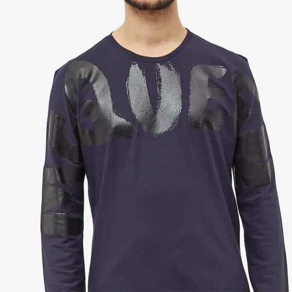 Футболка Alexander McQueen Grafitti Print Long Sleeve Tee