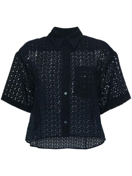 Kenzo укороченная рубашка Boke Devore, синий