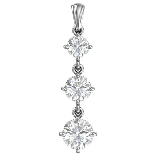 Серебряная подвеска с бесцветными фианитами 4101173-00775