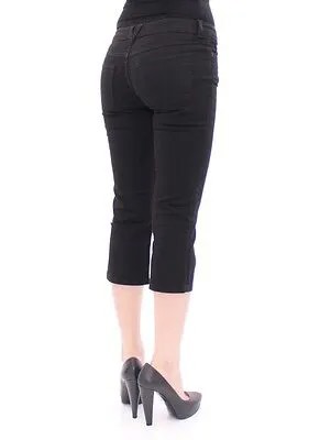 DOLCE - GABBANA D-G Черные гламурные капри с прямыми логотипами и брюками W23 Рекомендуемая розничная цена 260 долларов США