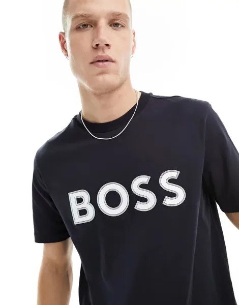 Темно-синяя футболка BOSS Green Tee 1
