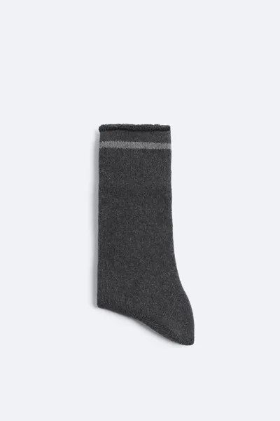Махровые носки ZARA, антрацитовый серый