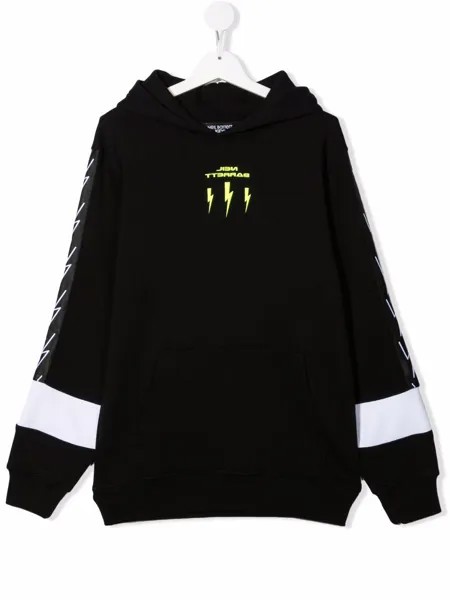 Neil Barrett Kids TEEN Thunderbolt-print hoodie