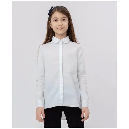 Белая рубашка с удлиненной спинкой Button Blue 220BBGS22120200 Белый 128
