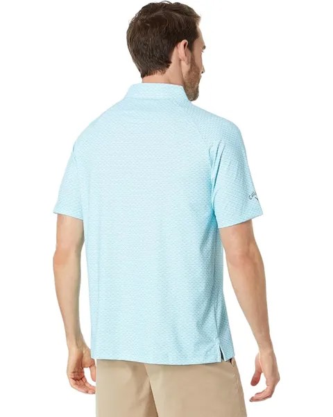 Поло Callaway All Over Trademark Print Polo, цвет Scuba Blue