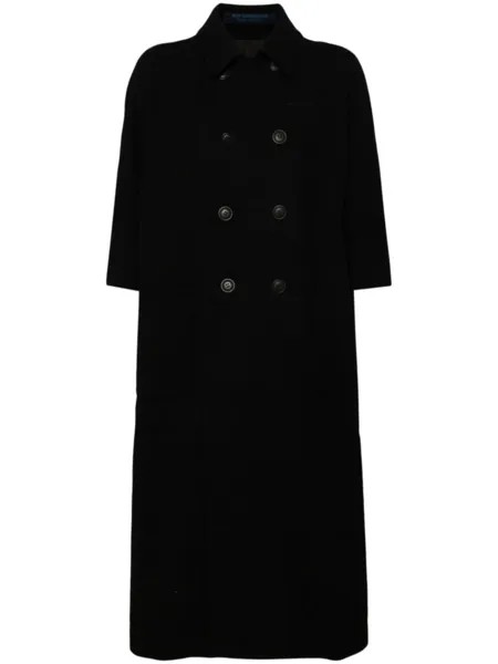 Yohji Yamamoto двубортное пальто Mosser, черный