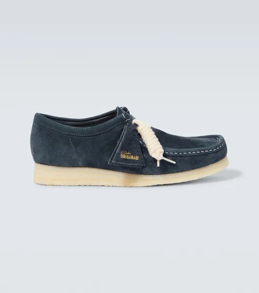 Замшевые мокасины wallabee Clarks Originals, синий