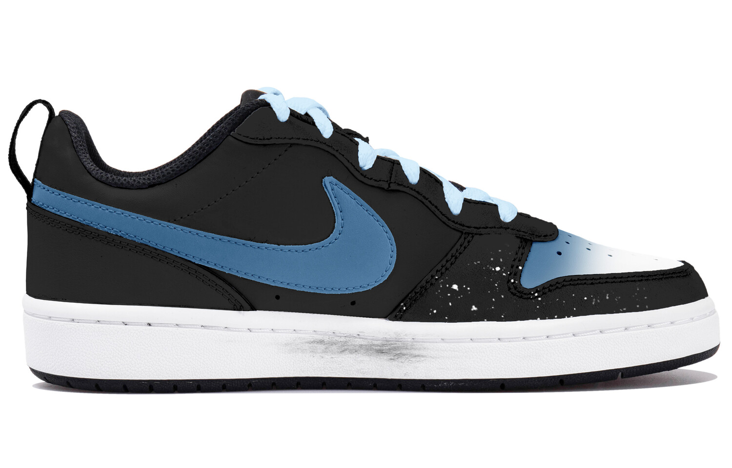 Кроссовки Nike Court Borough 2 Skateboarding Shoes Women's Low-top Black/white/blue, белый/черный