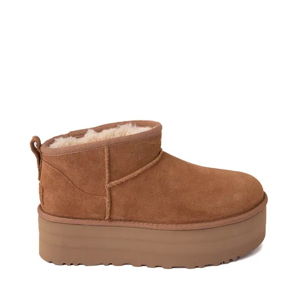 Женские ботинки UGG Classic Ultra Mini на платформе, цвет Chestnut