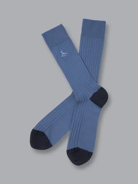 Хлопковые носки в рубчик синего цвета индиго Charles Tyrwhitt, индиго синий