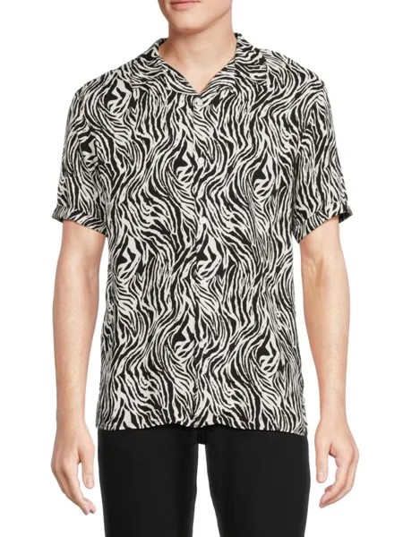 Рубашка с абстрактным принтом Eleven Paris, цвет Black Zebra