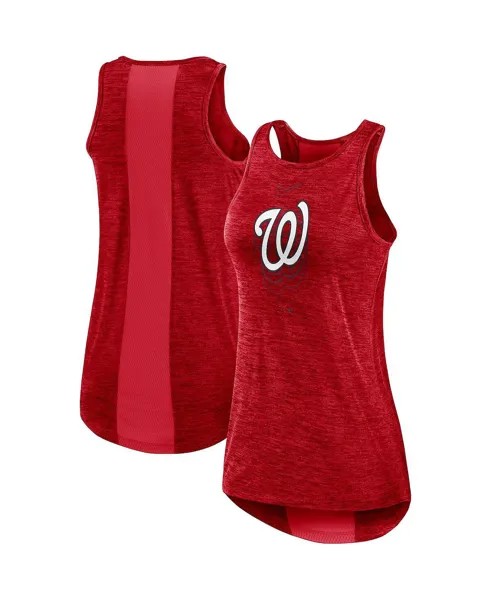 Женская красная майка washington nationals logo fade с высоким вырезом Nike, красный