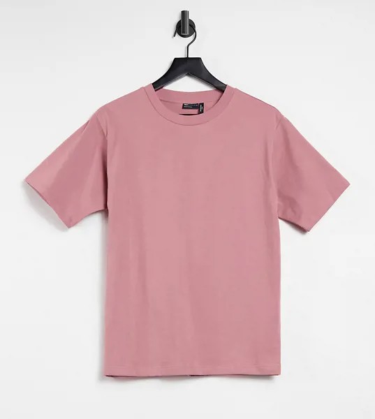 Розовая футболка в стиле oversized ASOS DESIGN Petite-Розовый цвет