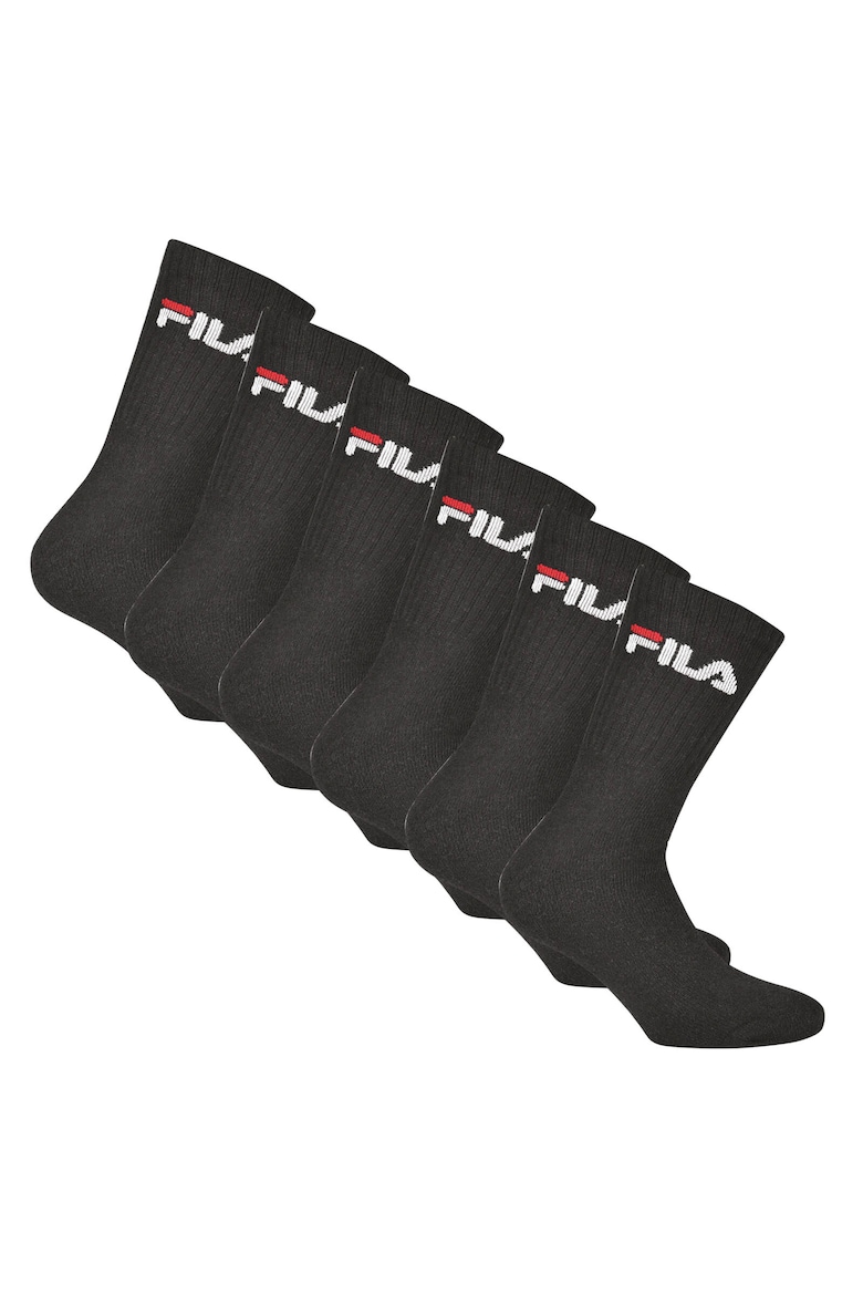 Носки с логотипом, 6 пар Fila, черный