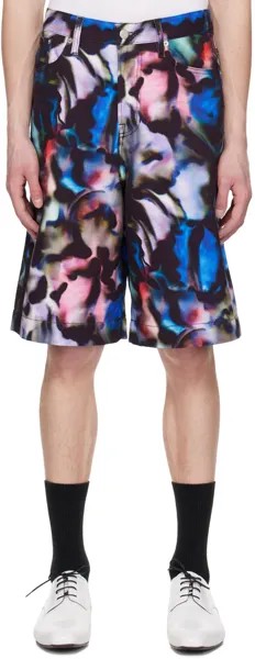 Разноцветные джинсовые шорты с принтом Dries Van Noten