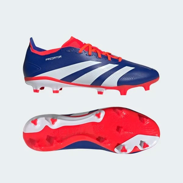 Футбольные бутсы Predator League с твердым покрытием Adidas, цвет Lucid Blue/Cloud White/Solar Red