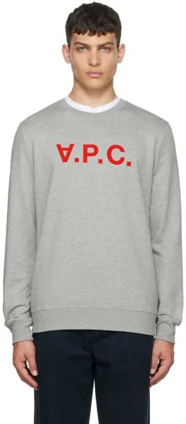 Серая хлопковая толстовка A.P.C.