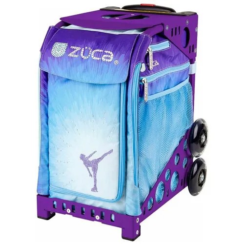 Сумка-тележка Zuca, 30 л, 25х48х37.5 см, опорные ножки, выдвижная ручка, фиолетовый, голубой