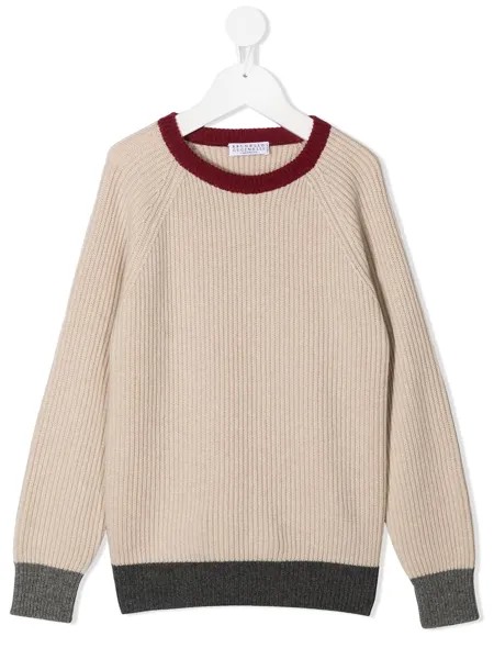 Brunello Cucinelli Kids джемпер в рубчик