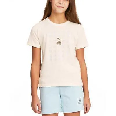 Puma X Acnh Футболка с круглым вырезом и короткими рукавами Молодежные мальчики Off White Повседневные топы 5332