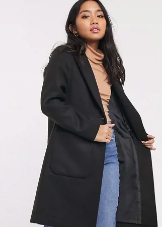 Черное строгое пальто New Look Petite-Черный