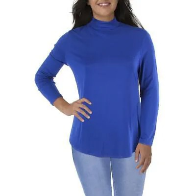 Женская синяя вязаная водолазка с длинными рукавами JM Collection, рубашка XS BHFO 4617