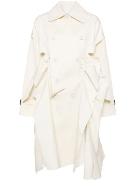 Comme des Garçons TAO двубортное пальто, нейтральный цвет