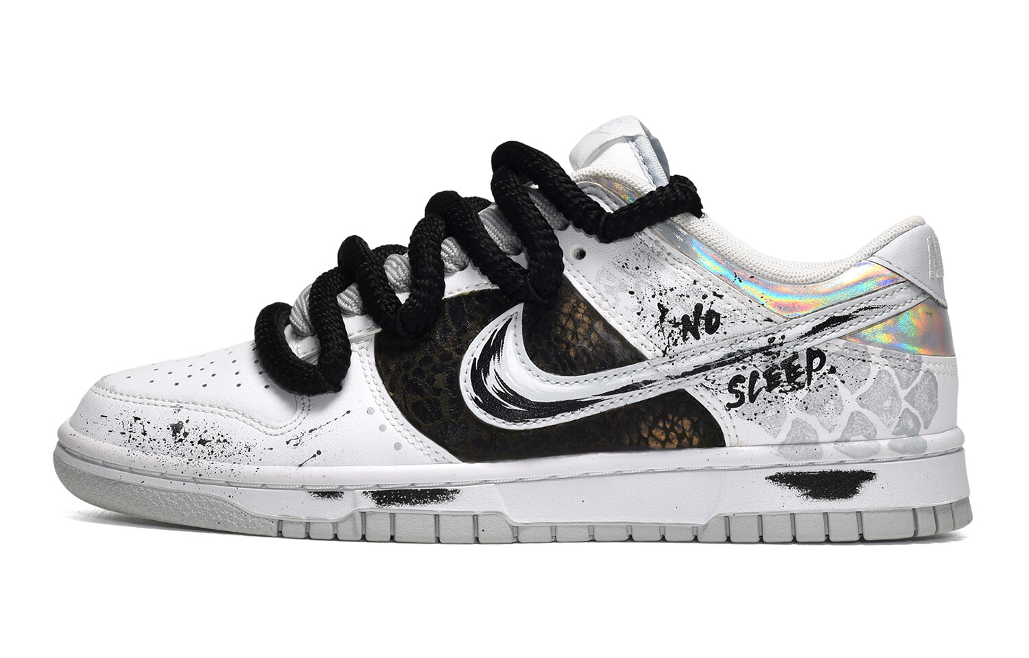 Кроссовки Nike Dunk Skateboarding Shoes Women's Low-top Black/White, черный/белый