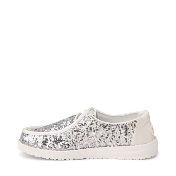 Слипоны Womens HEYDUDE Wendy Sequin Slip-On Casual Shoe, серебряный