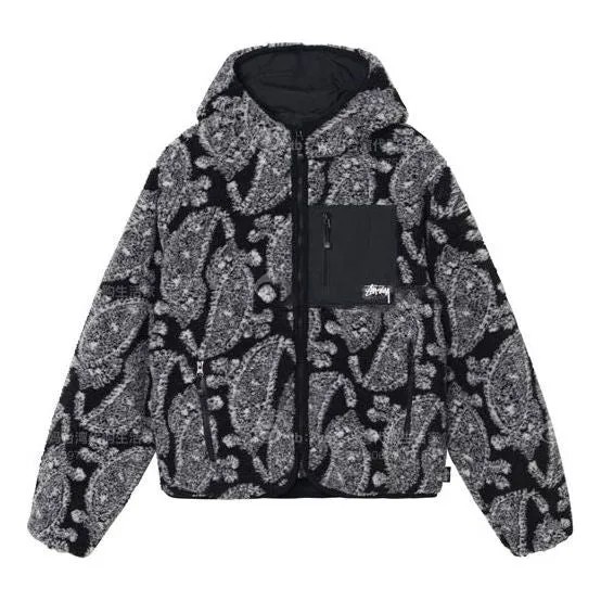 Куртка Stussy cashew hooded logo Jacket Unisex Black, черный