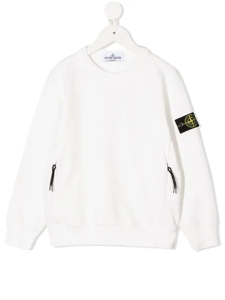 Stone Island Junior толстовка с круглым вырезом и нашивкой-логотипом