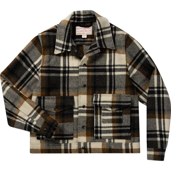 Шерстяная рабочая куртка mackinaw Filson, цвет steel heather/black/white