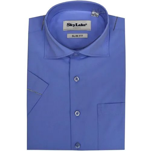 Школьная рубашка Sky Lake, на пуговицах, короткий рукав, размер 33/140, синий