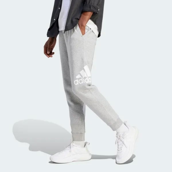 Толстовка Adidas Essentials fleece tapered cuff big logo pants, цвет Medium Grey Heather