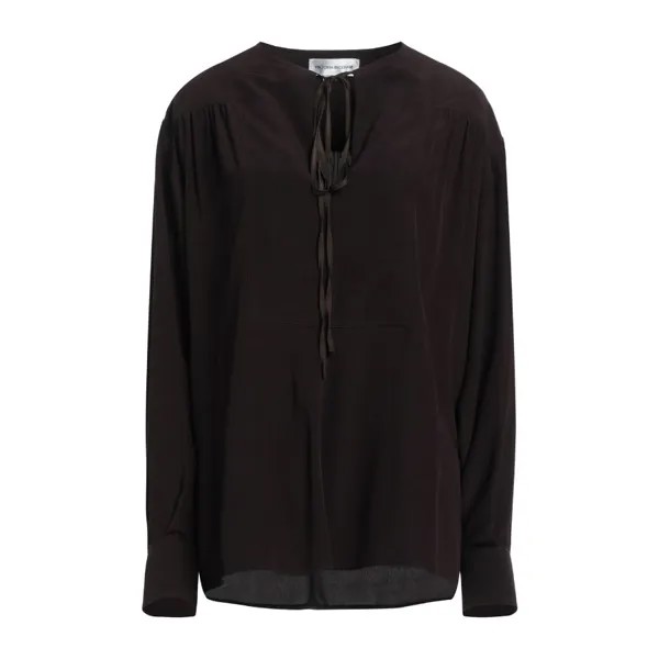 Блуза Victoria Beckham Silk, темно-коричневый