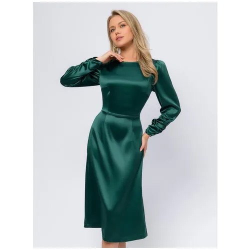 Платье 1001dress, миди, размер 44, зеленый
