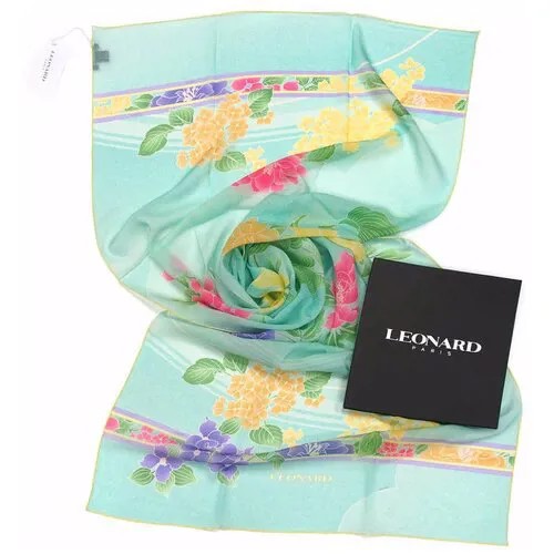Модный бирюзовый палантин с цветами Leonard 813469