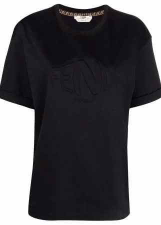 Fendi футболка с тисненым логотипом