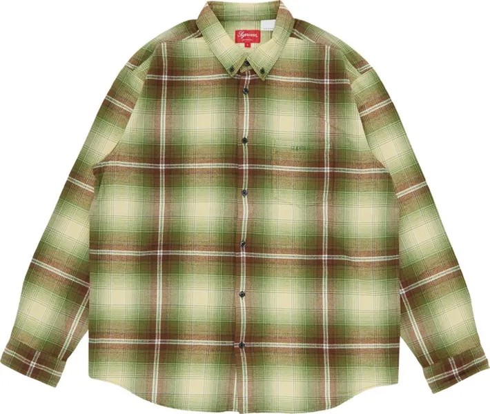 Рубашка Supreme Shadow Plaid Flannel Shirt 'Green', зеленый