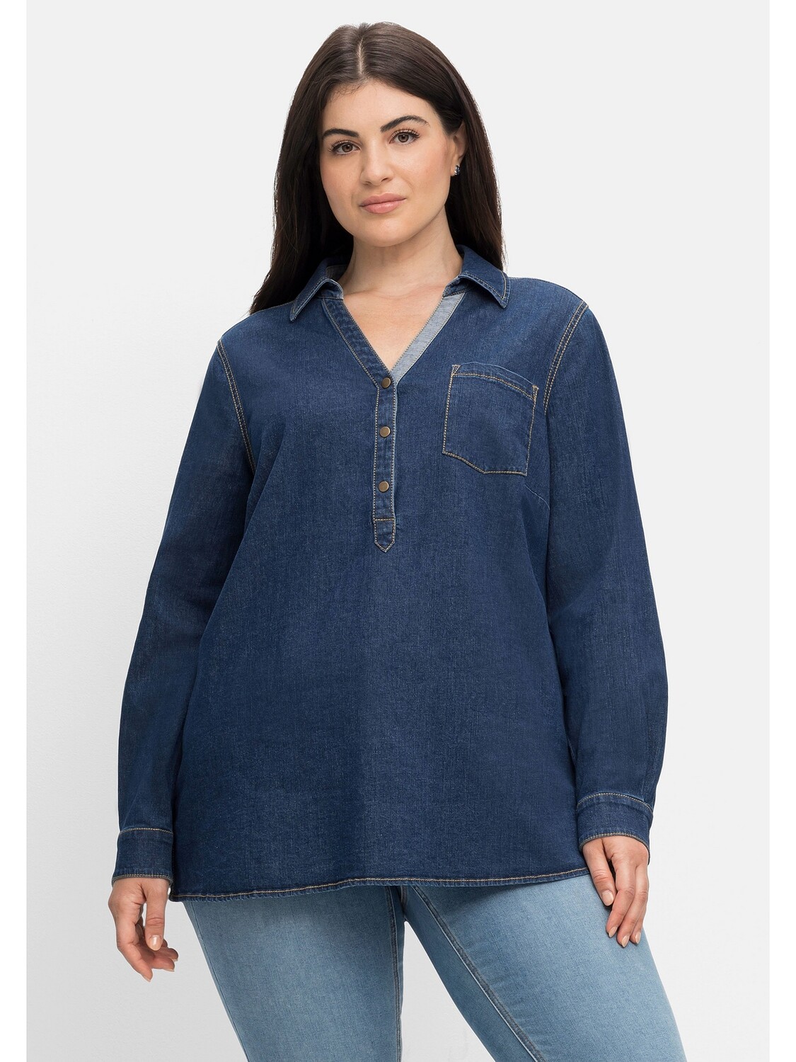 Туника sheego Jeans, цвет dark blue Denim