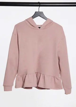 Розовый худи с оборками по краю Miss Selfridge