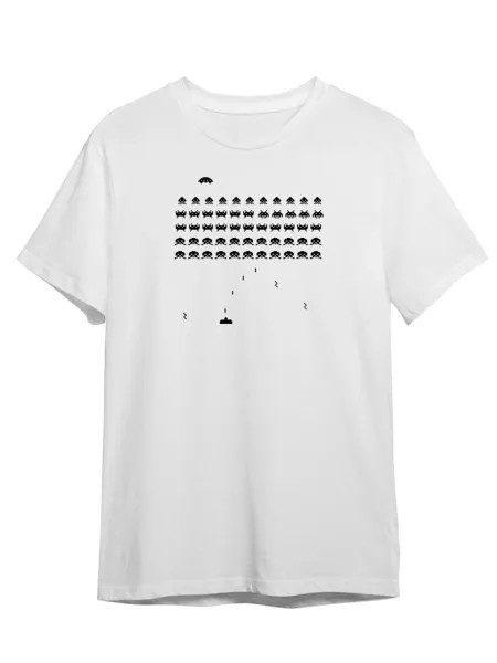 Футболка унисекс Каждому Своё Space invaders/Космические захватчики/Pixel GMRT3 белая M