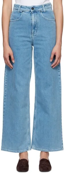 Синие джинсы широкого кроя из экокожи BITE
