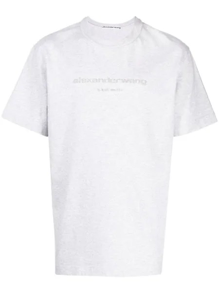 Alexander Wang футболка с логотипом и блестками, серый