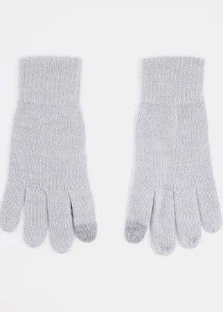 Светло-серые перчатки для сенсорных экранов Topman-Серый