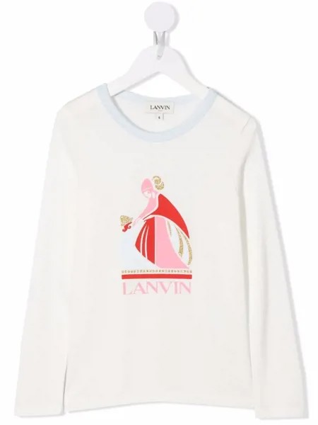 LANVIN Enfant топ с длинными рукавами и графичным принтом