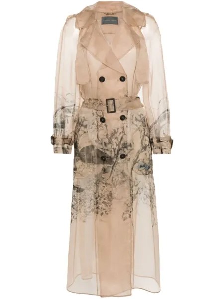Alberta Ferretti шелковый тренч, нейтральный цвет