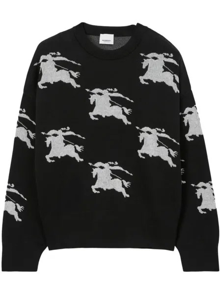 Burberry джемпер с жаккардовым логотипом, черный